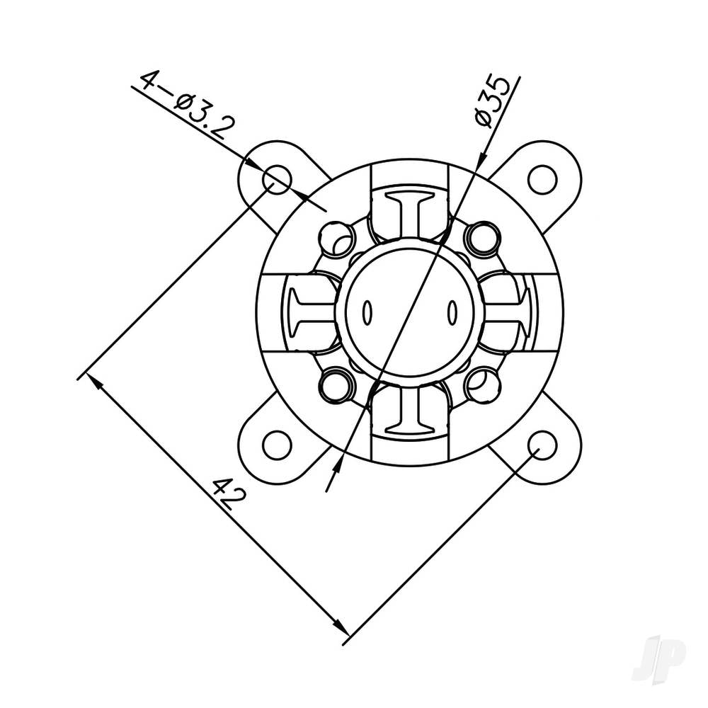 Radient Brushless Motor 3536 1500KV (2-4S) (E2K Race) RDNM35361500 Dimensions 2