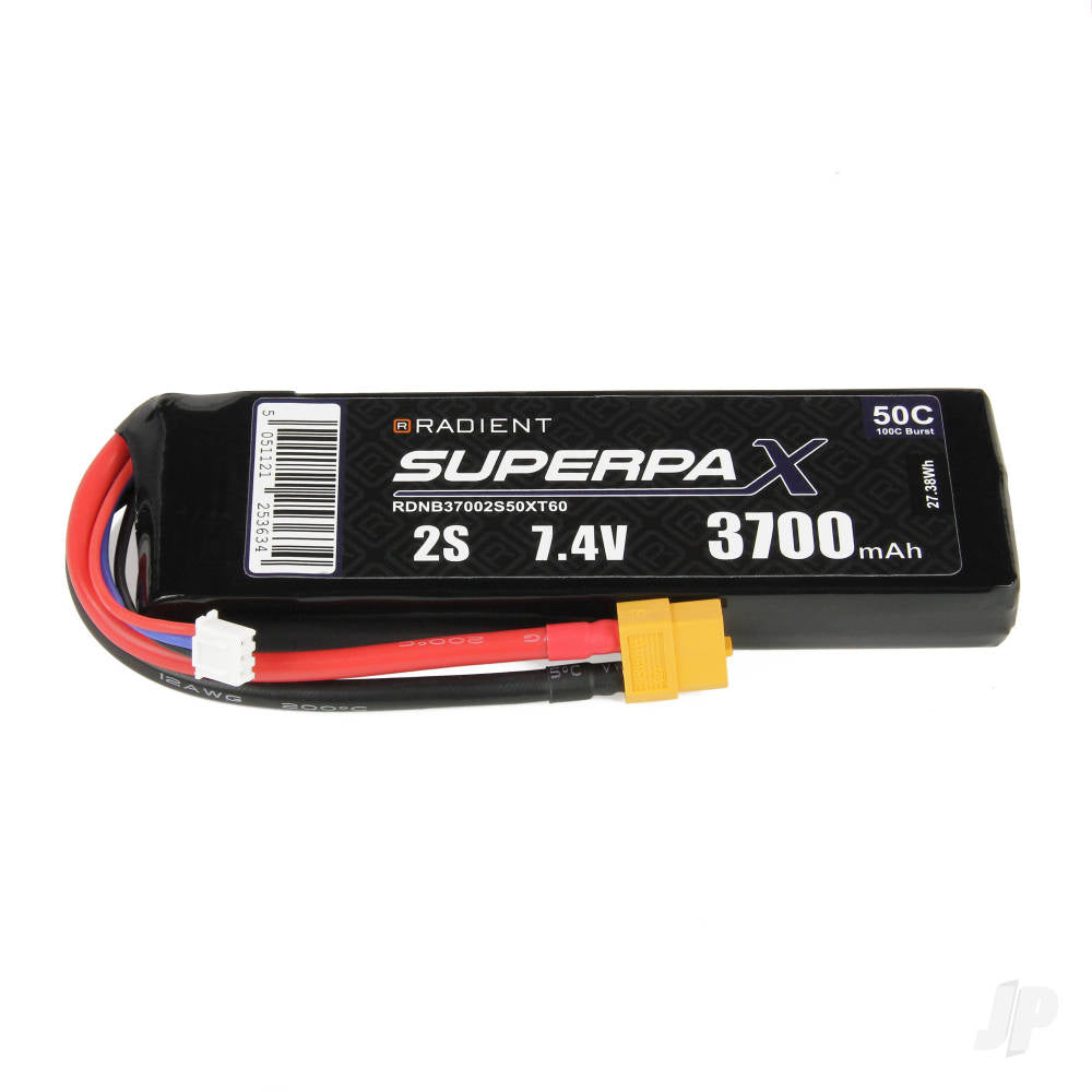 Radient LiPo 2S 3700mAh 7.4V 50C XT60 RDNB37002S50XT60