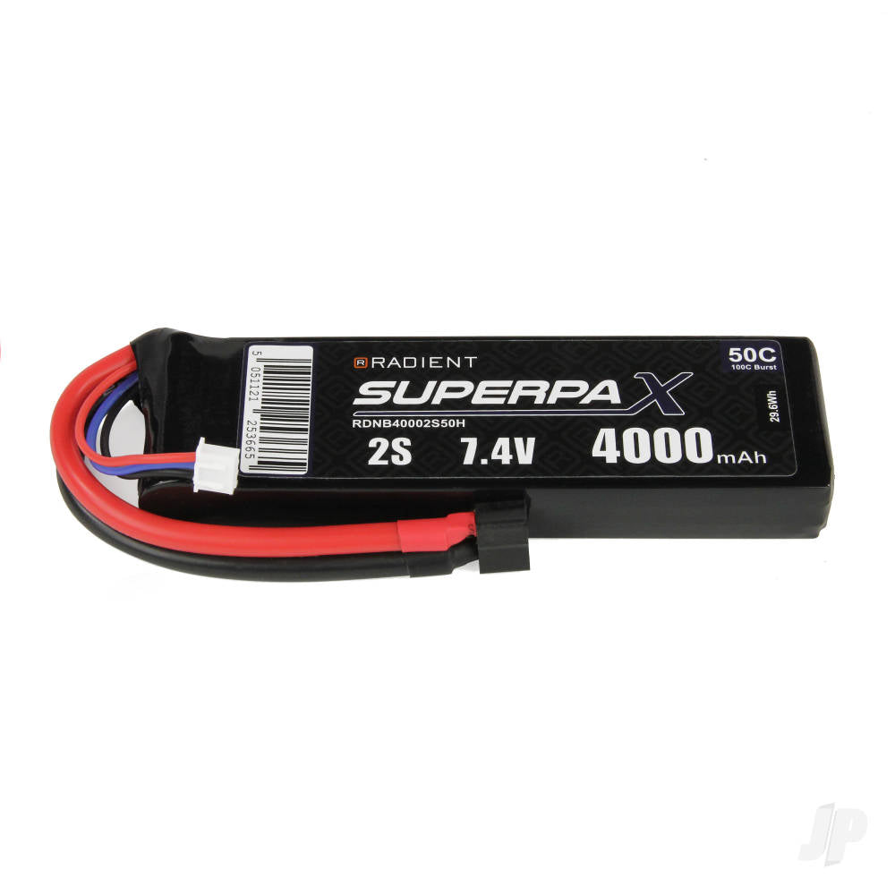 Radient LiPo 2S 4000mAh 7.4V 50C Deans (HCT) RDNB40002S50H