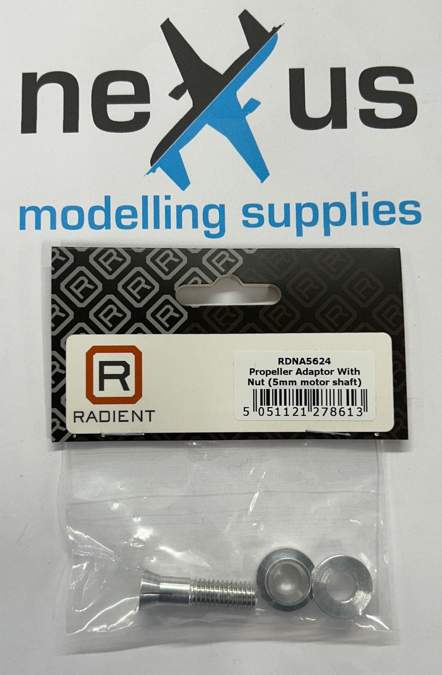 Radient Propeller Adapter & Nut (for 5mm motor shaft) RDNA5624