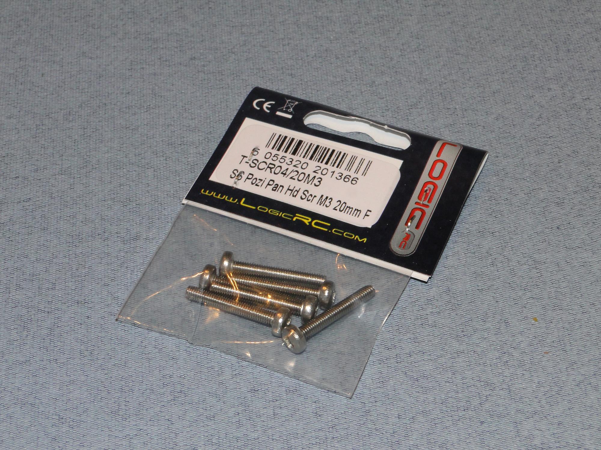 Radio Active Stainless Steel Pozi Pan Head Screw M3x20mm (Pk6) SCR04/20M3