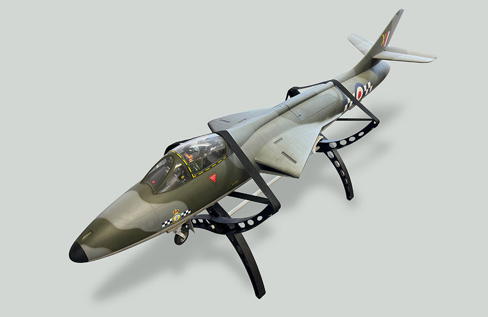 Ripmax Model Stand F-RMX-MS01 example of use with model strapped in by strap