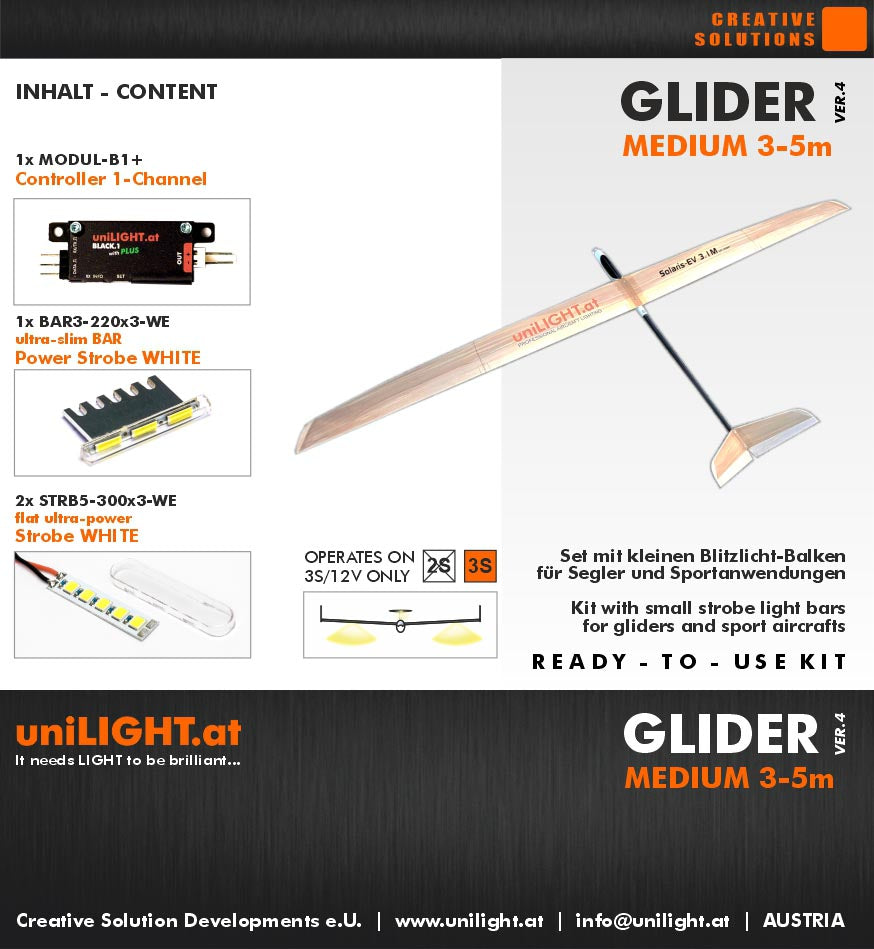 UniLight Glider Medium Strobe Lighting Set Gen.4 SET-GLIDER-M4