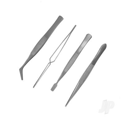 Modelcraft 4-Piece Stainless Steel Tweezers Set (PTW5000) SHSPTW5000
