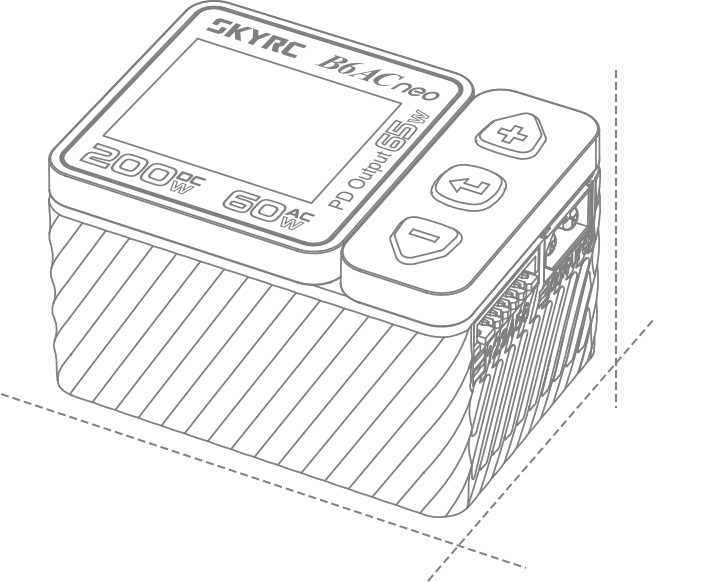 SKY RC B6ACneo AC/DC Charger SK-100200 Dimensions from Nexus Modelling Supplies Models Northampton Model Web Website Site Webshop Shop Webstore Store