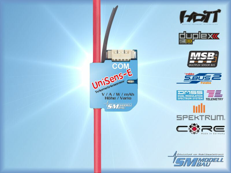 SM MODELL BAU UniSens-E RC Telemetry Sensor 55 A / 1.5mm Silicone Wire Version SM3108