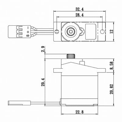 Micro Servo Savox SH-0255MG - Digital à Pignons Métal