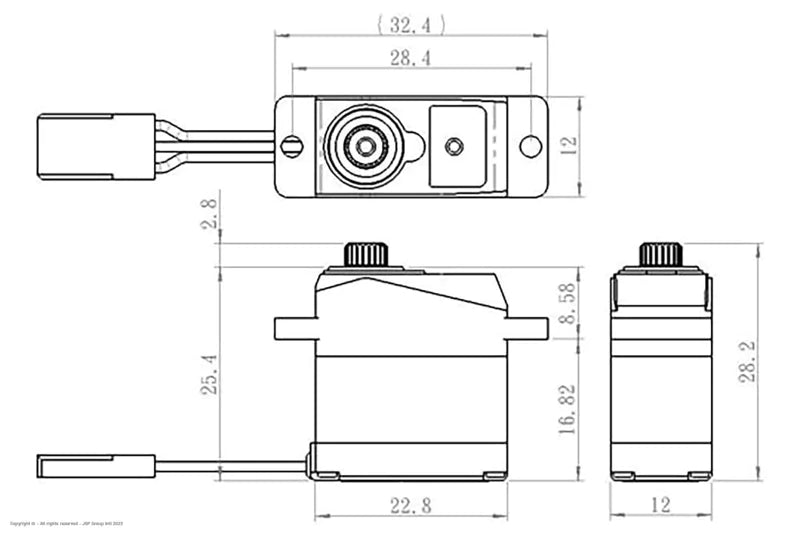 Savox SH-0264MG+ Super Torque Metal Gear Micro Digital Servo With Soft Start 0.06s/1.2kg@6v SH0264MGP