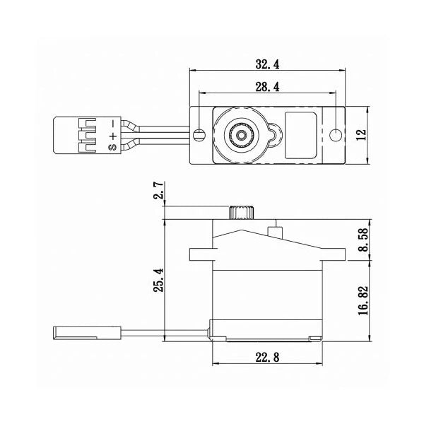 Savox SH-0350+ Micro Size Digital Servo Plastic Gear 2.6kg@6v SAV-SH0350+