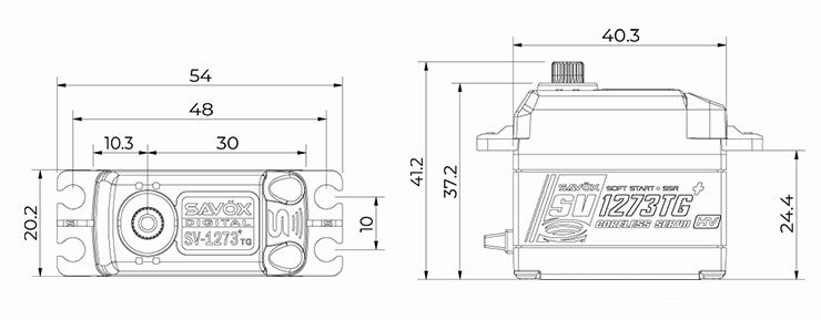 Savox SV-1273TG+ High Voltage Digital Servo With Soft Start 16KG/0.65@7.4V SV1273TG+