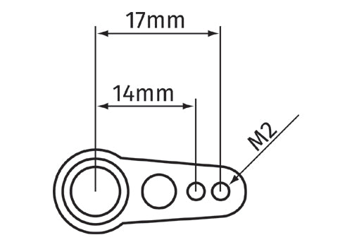 Secraft V1 Futaba 17mm Light Servo Arm (M2) Red SEC320