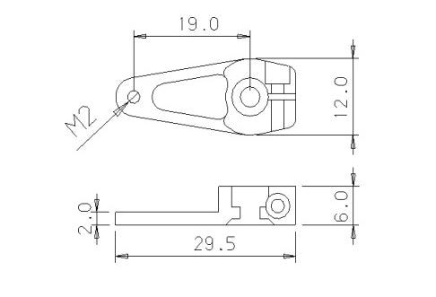 Secraft V2 Futaba 19mm (M2) Servo Arm (Red) SEC204