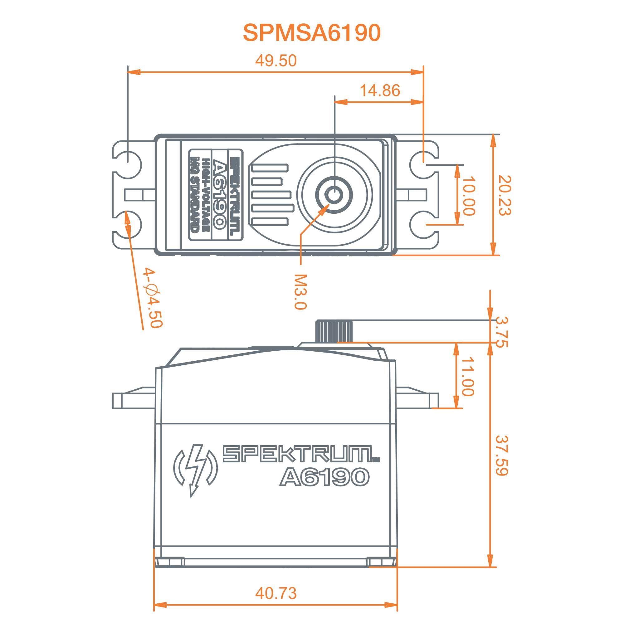 Spektrum A6190 Standard Metal Gear HV Aircraft Servo SPMSA6190