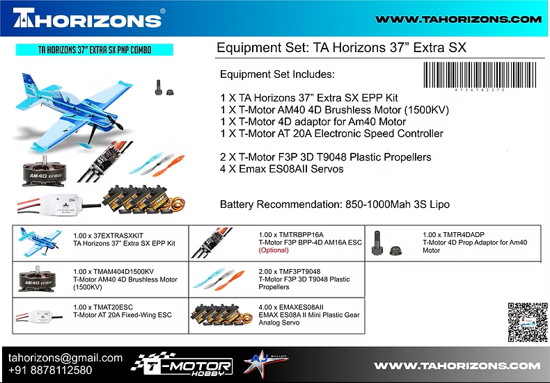 TA Horizons 37" (940mm) Extra SX - PNP Combo (AJ Scheme) TAH37ESXAJS Contents 2