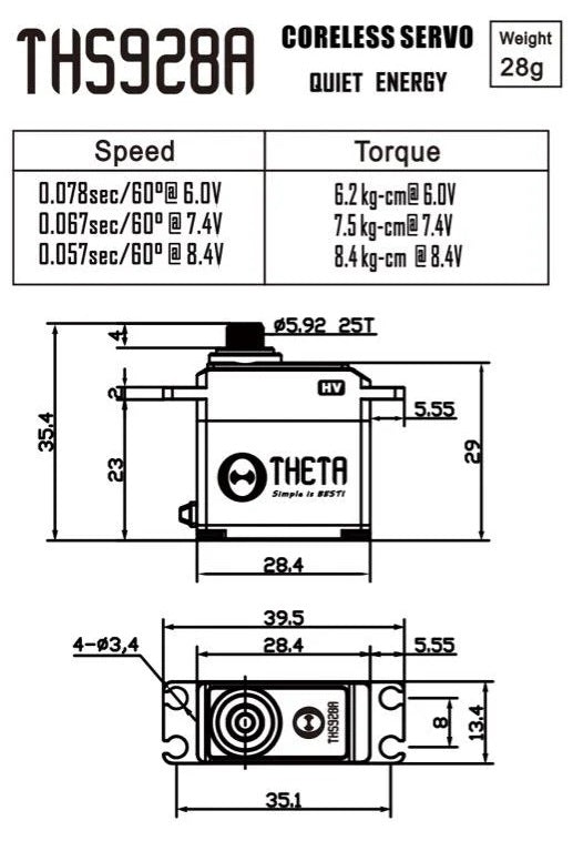 Theta THS928A Micro Coreless Servo TS-THS928A from Nexus Modelling Supplies Models Northampton Model Web Website Site Webshop Shop Webstore Store
