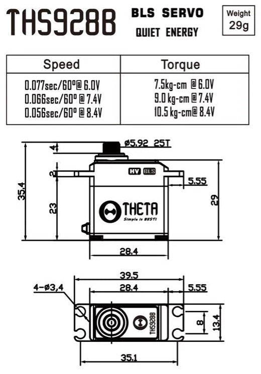 Theta THS928B Micro Brushless Servo TS-THS928B from Nexus Modelling Supplies Models Northampton Model Web Website Site Webshop Shop Webstore Store