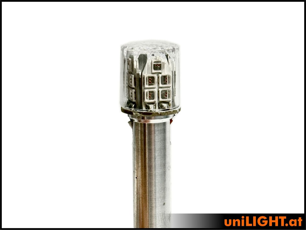 UniLight 15mm Power Round Strobe Light, 40Wx2, T-Fuse Red RND15F-400x2-RT