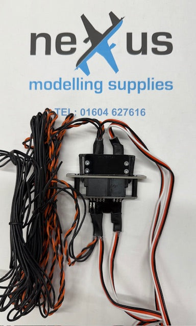 UniLight Locking Cable Connection, 6 Primary (2 Servos) 4 Secondary Pins (Assembled With Cable (1 Pair, M/F) CABLE-6P4S