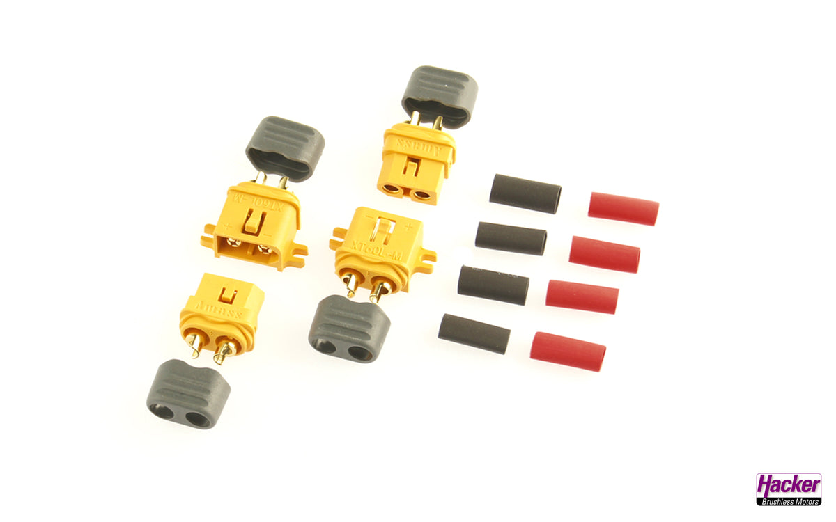 XT60L Plugs & Sockets (2 pairs) from Emcotec A85110