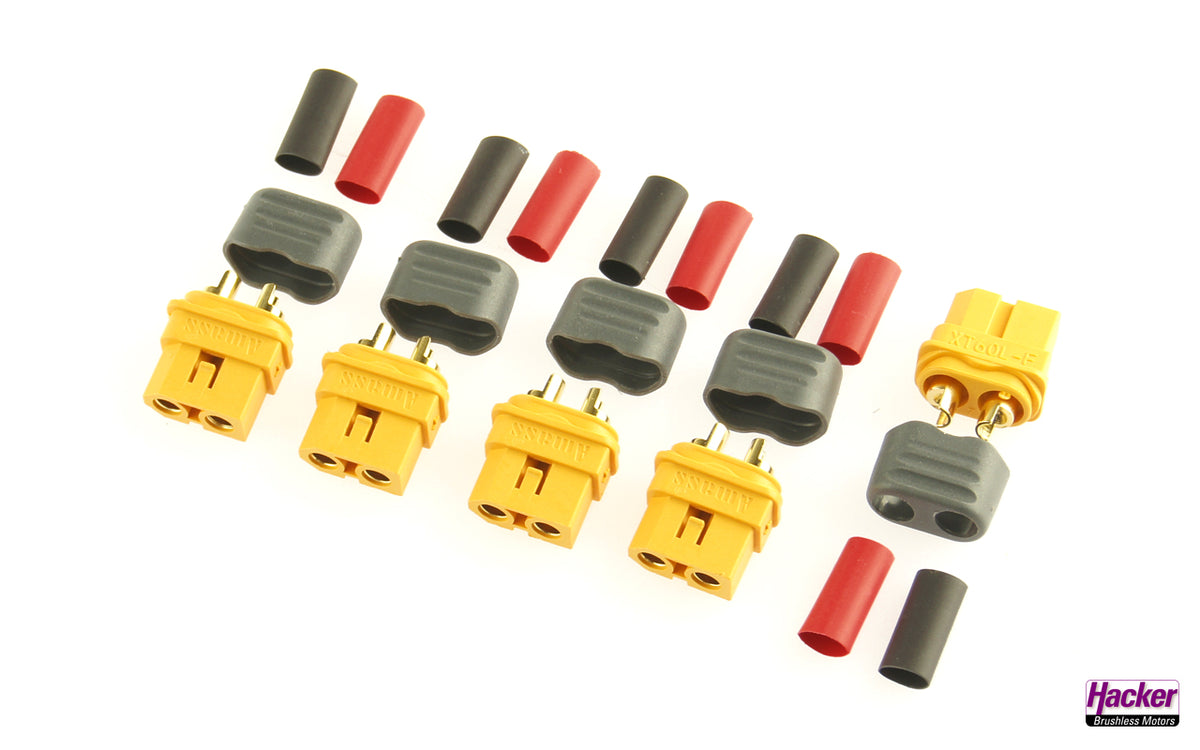 XT60L Socket / Plug (Battery Side) (5 pieces) from Emcotec A85109