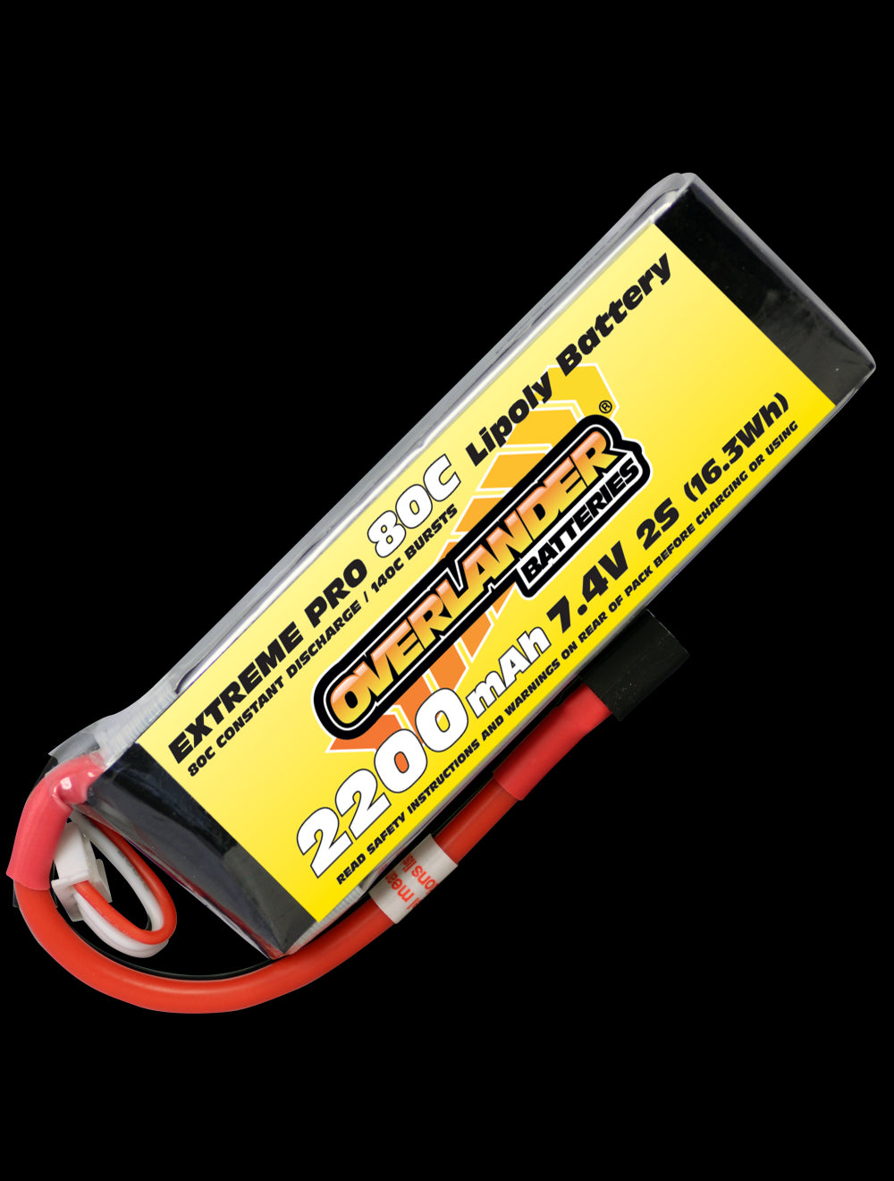 Overlander 2200mAh 7.4V 2S 80C Extreme Pro LiPo Battery - Deans Connector 1863