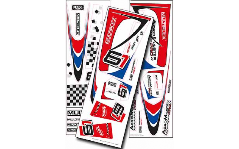 Multiplex Acromaster Pro Decal Set Blue-Red 1-00856 25100856