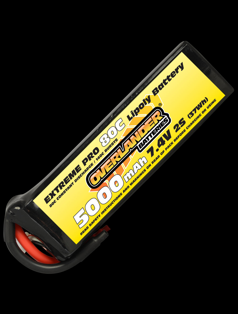 Overlander 5000mAh 7.4V 2S 80C Extreme Pro LiPo Battery - No Connector 2257