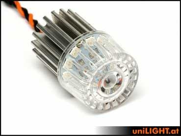 22mm ROUND Power Strobe Light, 24Wx2, T-Fuse Red from Unilight RND22F-240x2-RT