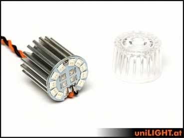 22mm ROUND Power Strobe Light, 24Wx2, T-Fuse White from Unilight RND22F-240x2-WE