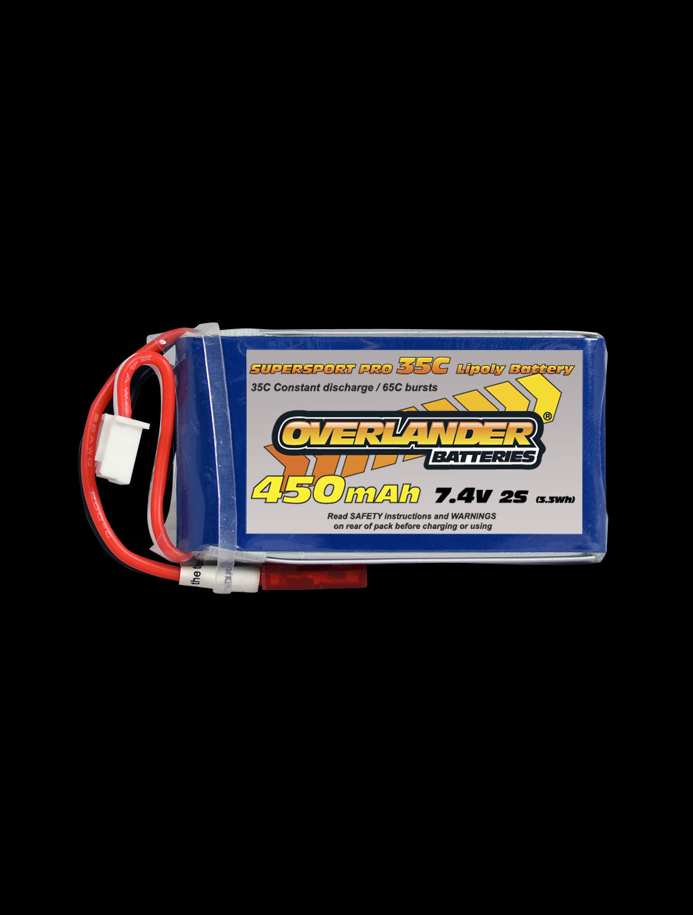 Overlander 450mAh 7.4V 2S 35C Supersport Pro LiPo Battery - 2556