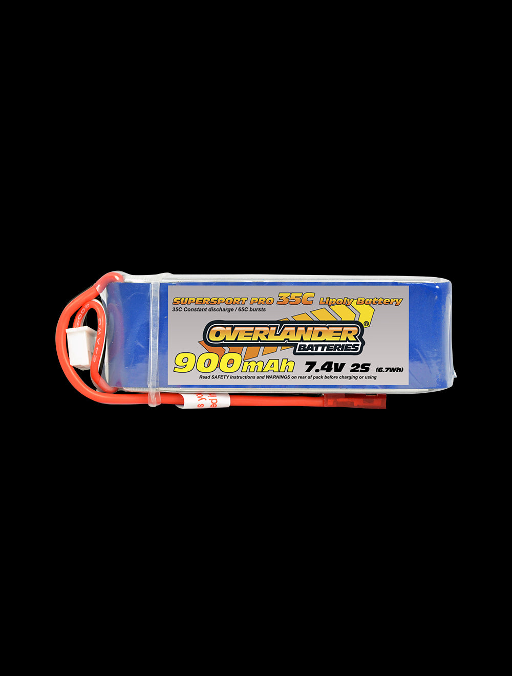 Overlander 900mAh 7.4V 2S 35C Supersport Pro LiPo Battery - Deans Connector 2558