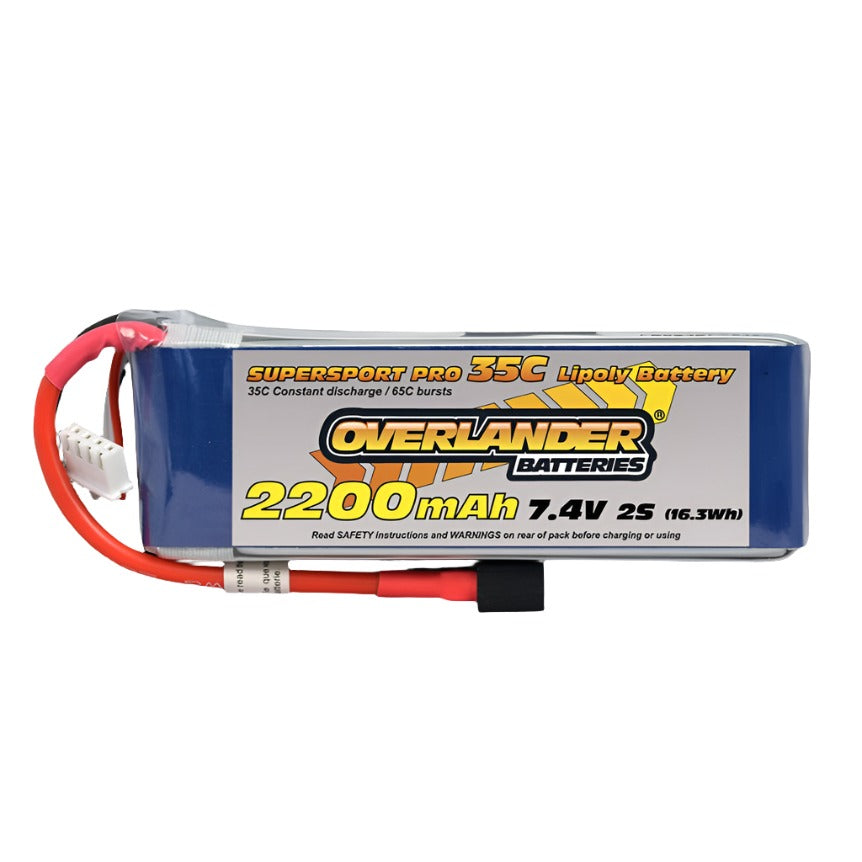 Overlander 2200mAh 7.4V 2S 35C Supersport Pro LiPo Battery - XT60 Connector 2566