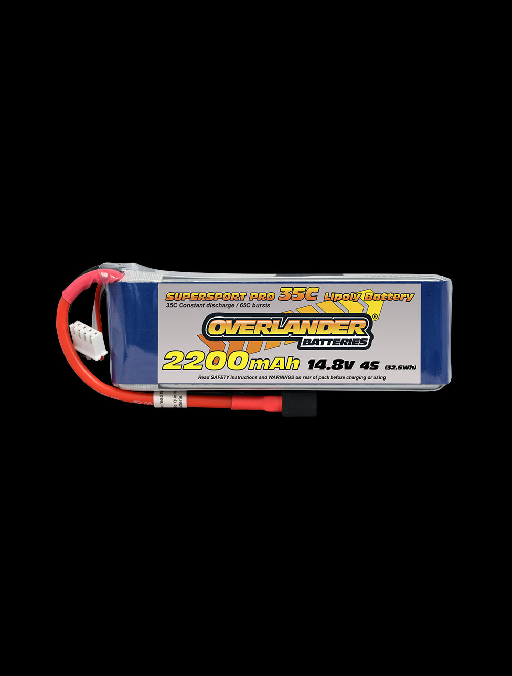 Overlander 3350mAh 7.4V 2S 35C Supersport Pro LiPo Battery - Deans Connector 2569