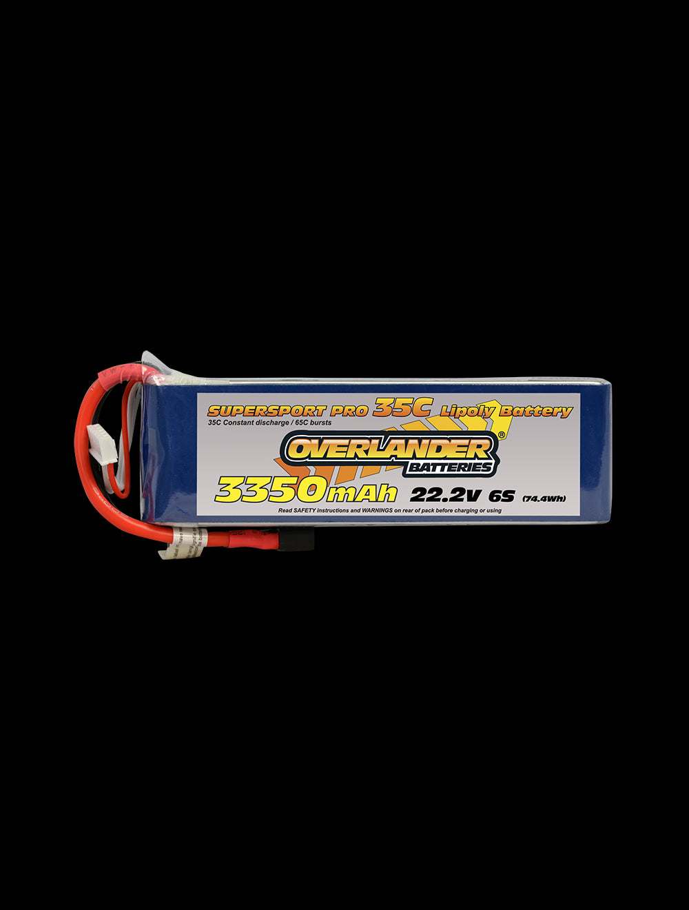Overlander 3350mAh 22.2V 6S 35C Supersport Pro LiPo Battery - Deans Connector 2572