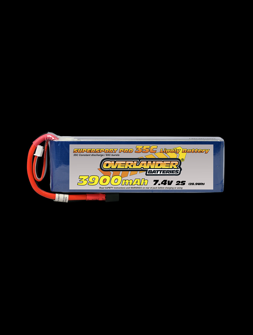 Overlander 3900mAh 7.4V 2S 35C Supersport Pro LiPo Battery - Deans Connector 2573