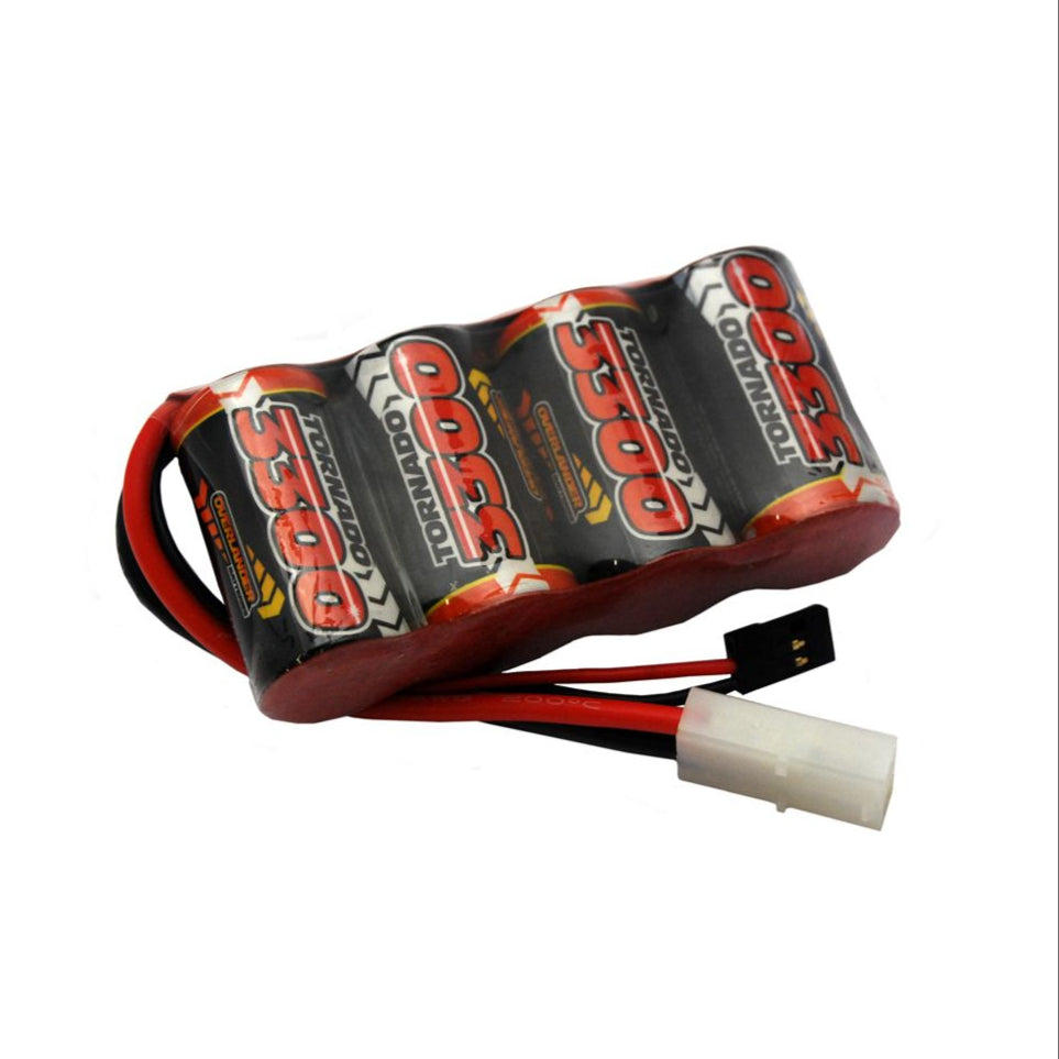 Overlander SubC 3300mAh 4.8V Flat Premium Sport NiMH Battery - Traxxas & JR Connector 2589