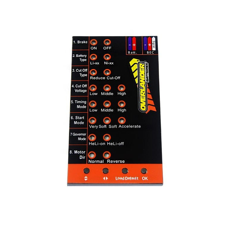 OVERLANDER XP2 ESC PROGRAM CARD 2614