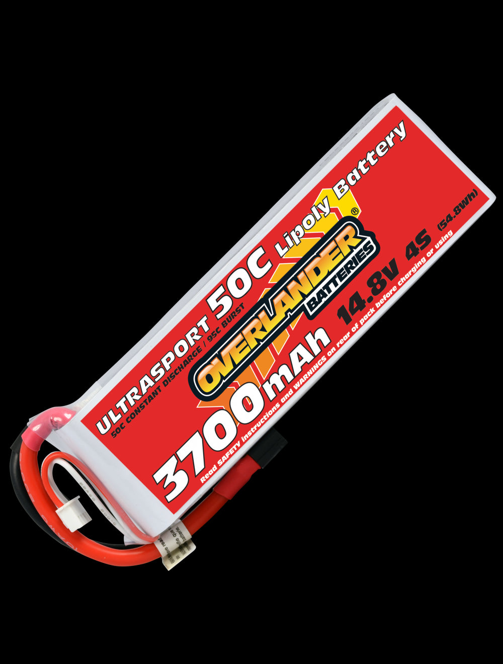 Overlander 3700mAh 14.8V 4S 50C Ultrasport LiPo Battery - Deans Connector 2629