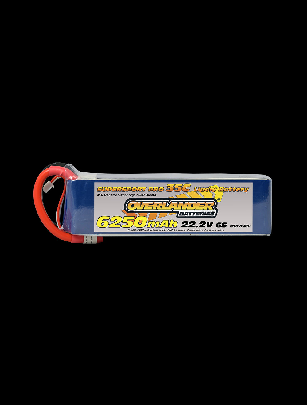 Overlander 6250mAh 22.2V 6S 35C Supersport Pro LiPo Battery - XT90 Anti Spark Connector 2649