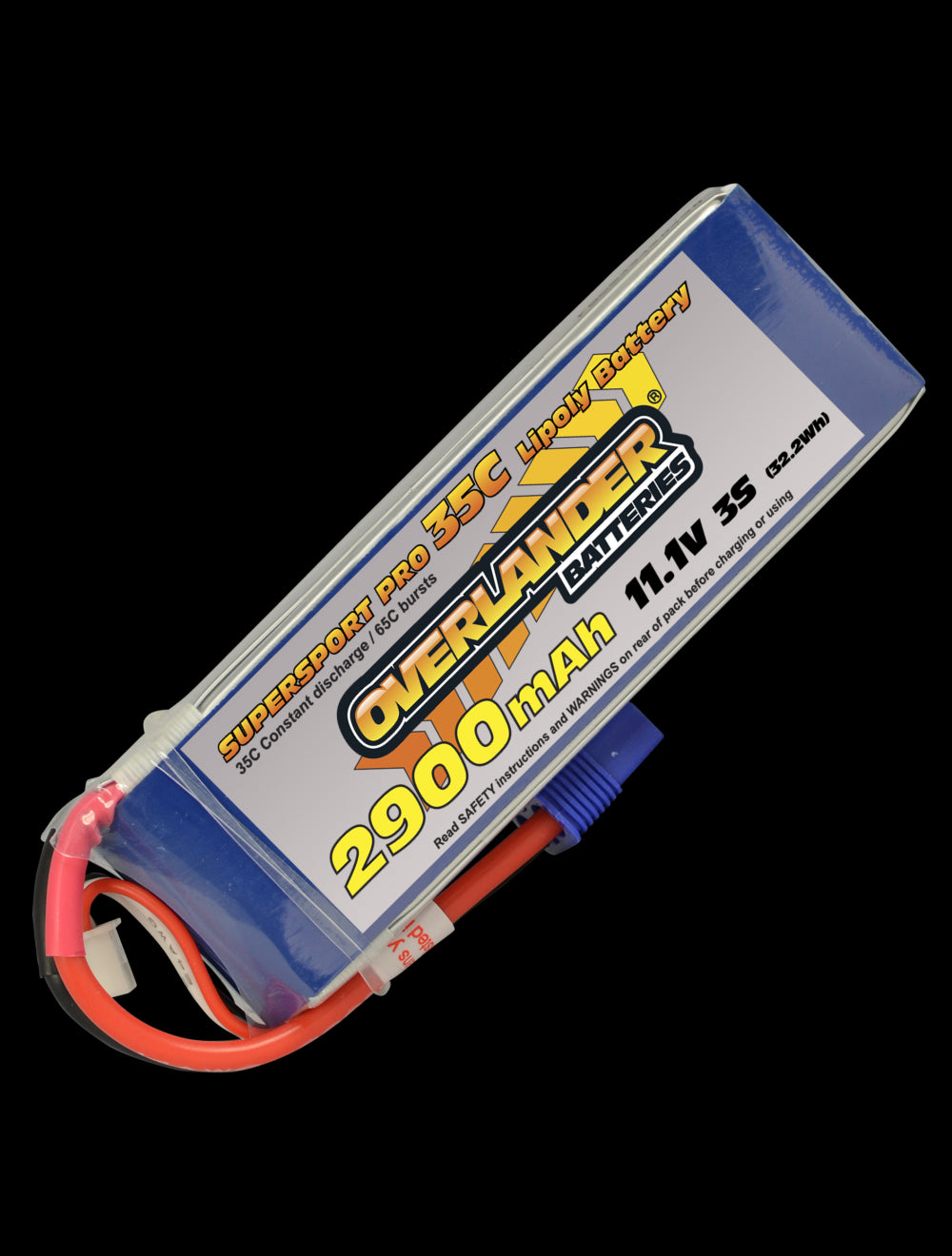 Overlander 2900mAh 11.1V 3S 35C Supersport Pro LiPo Battery - EC3 Connector 2776