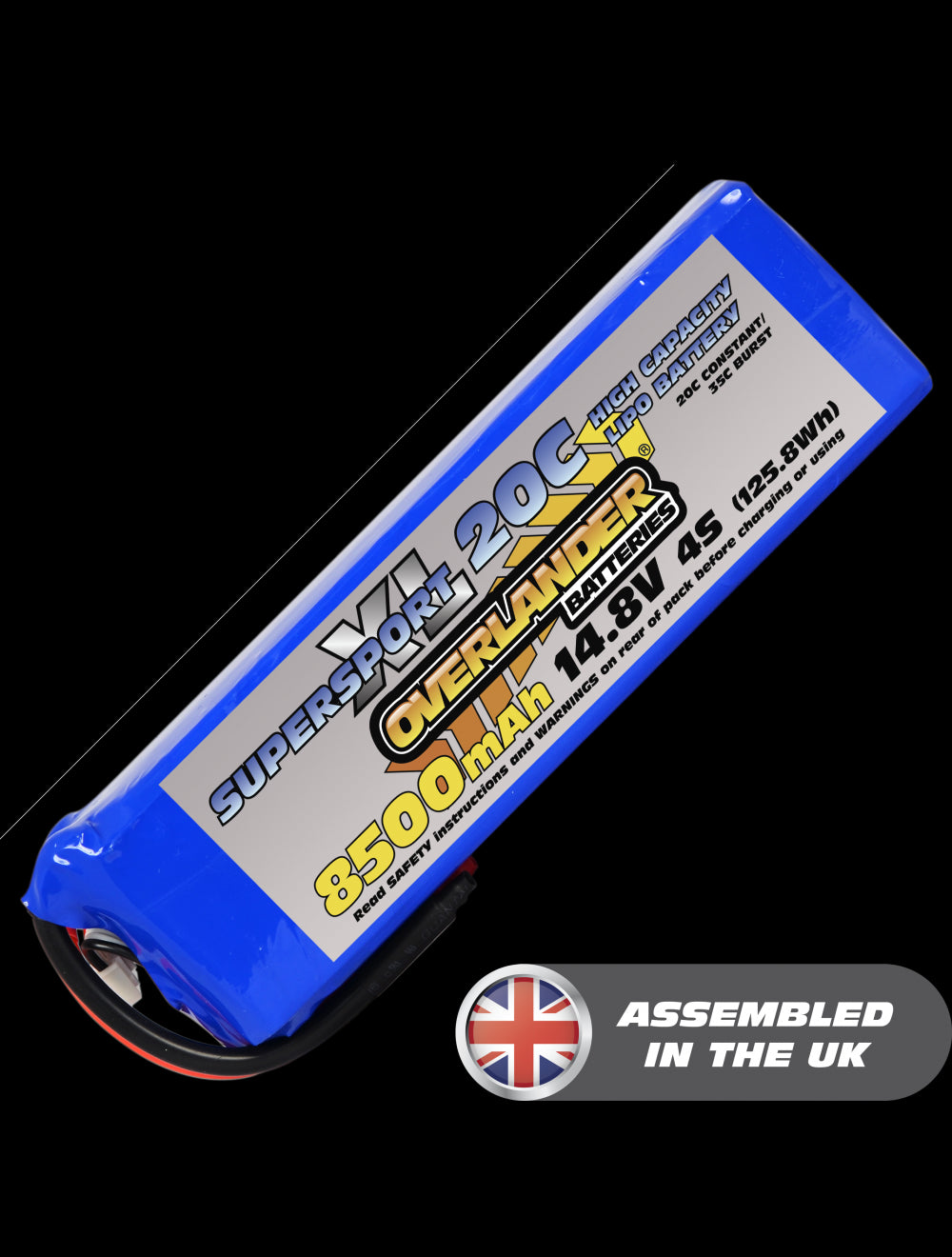 Overlander 8500mAh 14.8V 4S 20C Supersport XL LiPo Battery - No Connector 2794