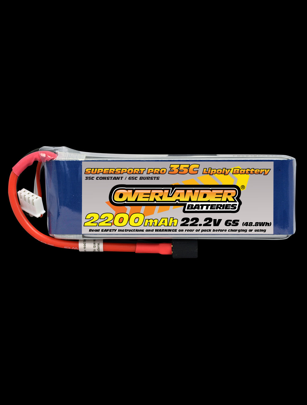 Overlander 2200mAh 22.2V 6S 35C Supersport Pro LiPo Battery - Deans Connector 2895
