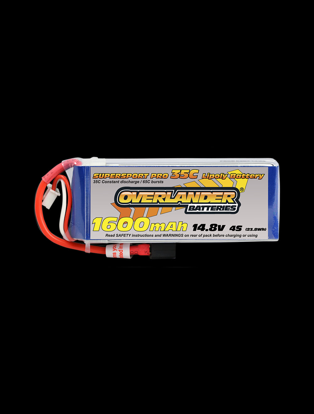Overlander 1600mAh 14.8V 4S 35C Supersport Pro LiPo Battery - Deans Connector 2972