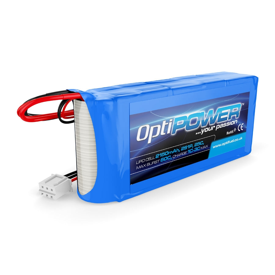 Optipower RX LiPo Battery 2150mAh 2S 25C OPR21502S