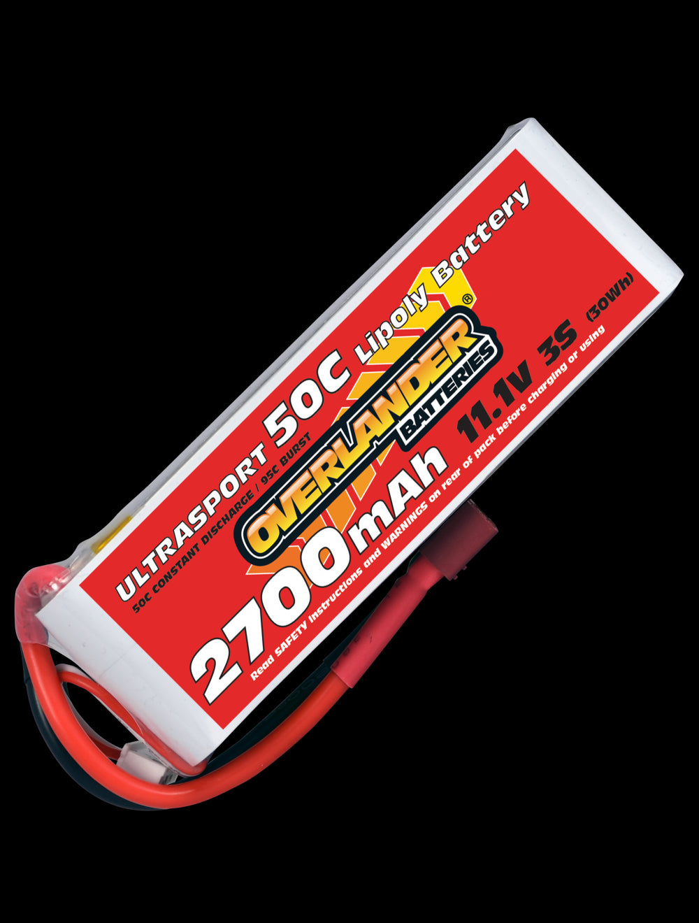 Overlander 2700mAh 11.1V 3S 50C Ultrasport LiPo Battery - Deans Connector 3150