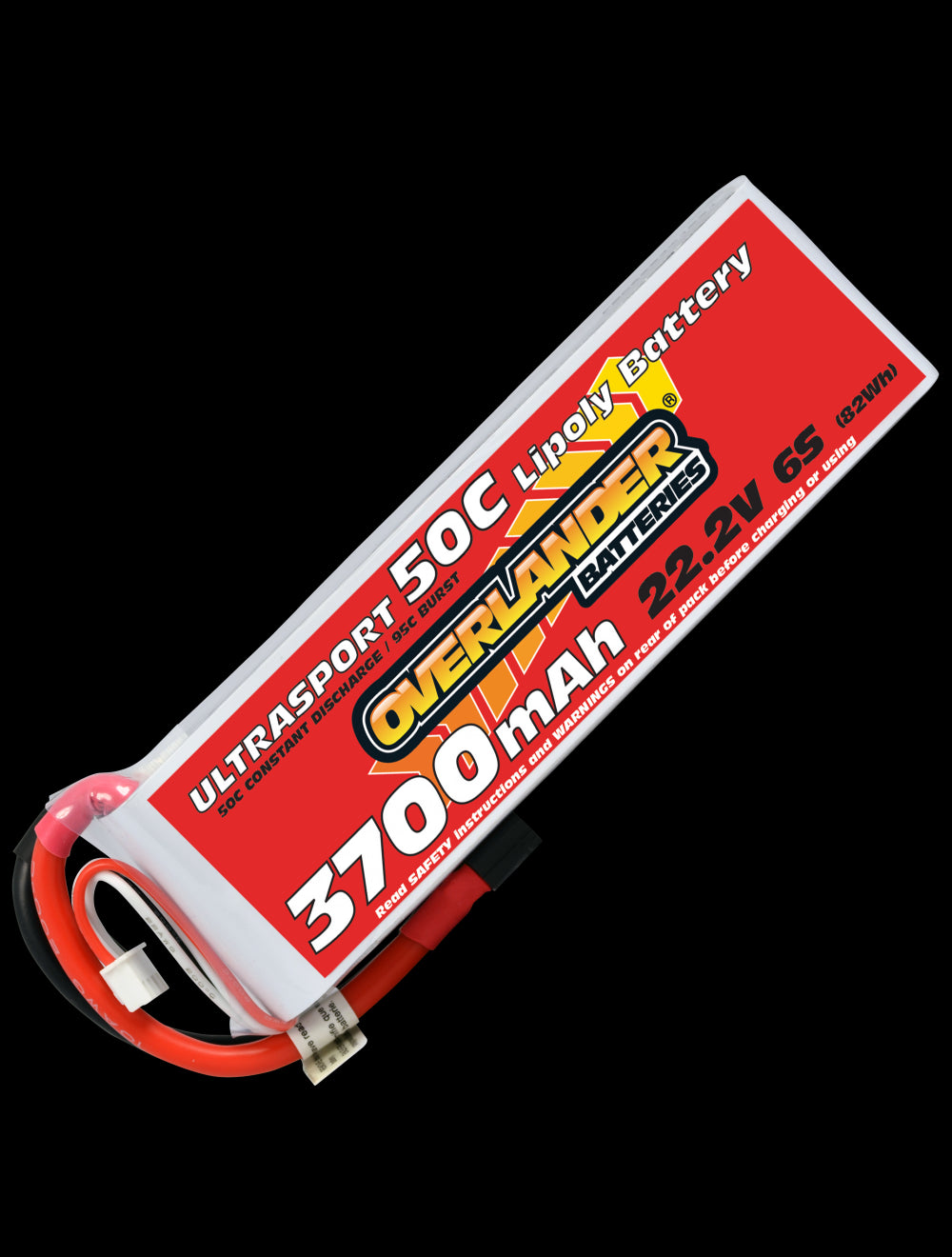 Overlander 3700mAh 22.2V 6S 50C Ultrasport LiPo Battery - Deans Connectors 3226