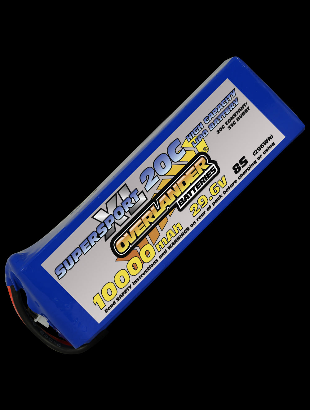 Overlander 10000mAh 29.6V 8S 20C Supersport XL LiPo Battery - No Connector 3282
