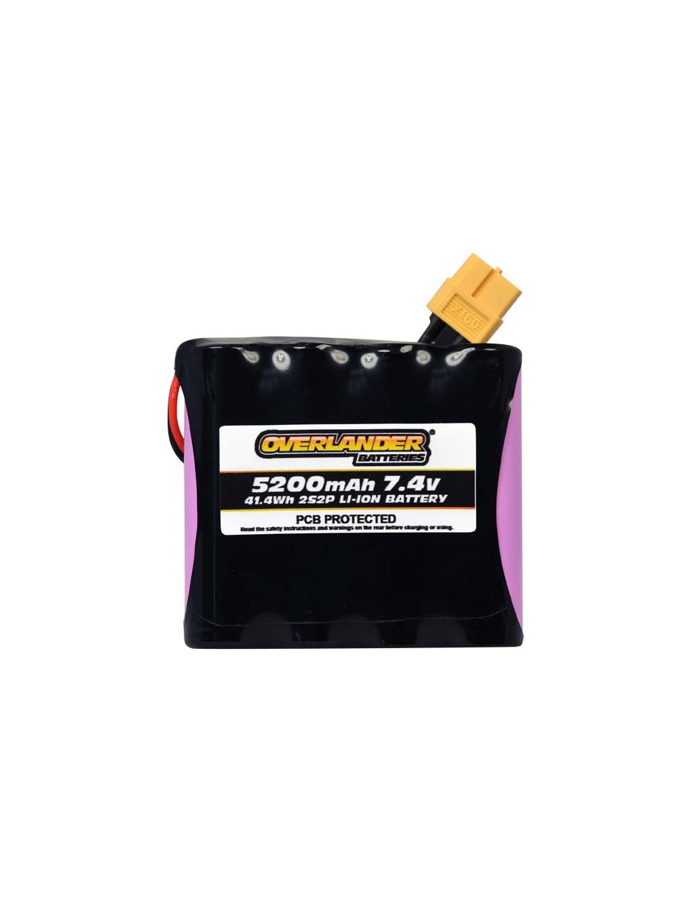 Overlander 5200mAh 2S2P 7.4V Li-Ion Rechargeable Battery with PCB Flat 3306