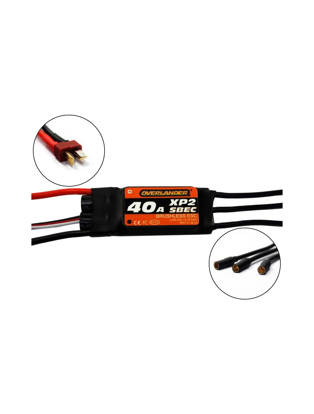 Overlander XP2 40A SBEC Brushless RTF (With Deans & 3.5mm Gold Bullets) Speed Controller ESC 2722