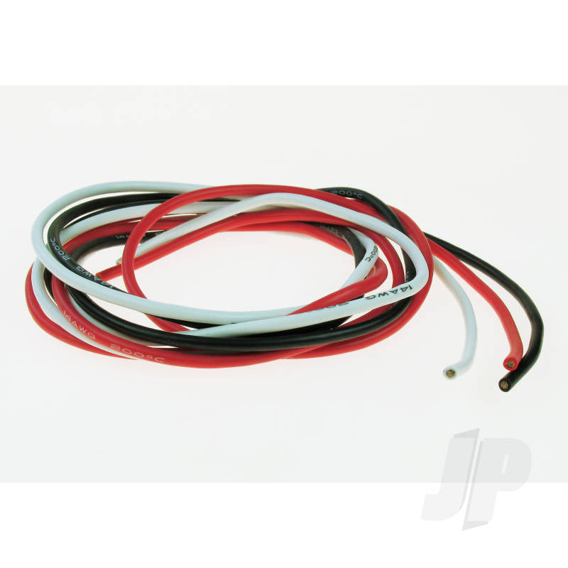 JP 14SWG Silicone Wire (White/Black/Red) 1m 4409310